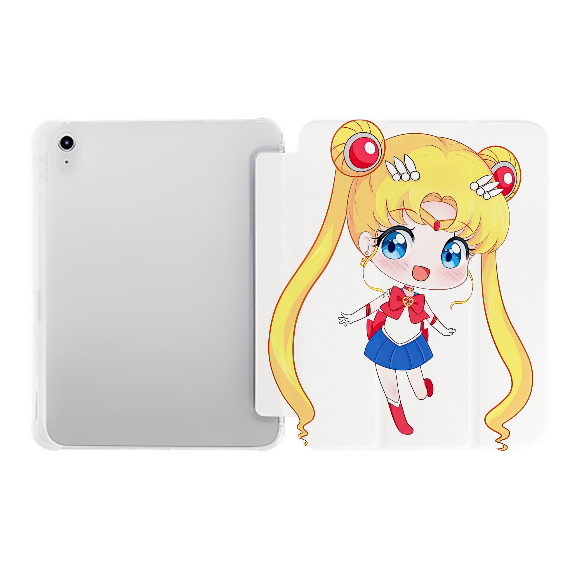 （画像用） 美少女戦士セーラームーン 月野 うさぎ つきの うさぎ Sailor Moon Tsukino Usagi IPad ケース ペン収納付き 三つ折りスタンド PUレザー×シリコン 対応機種9.5/10.5/10.9インチ